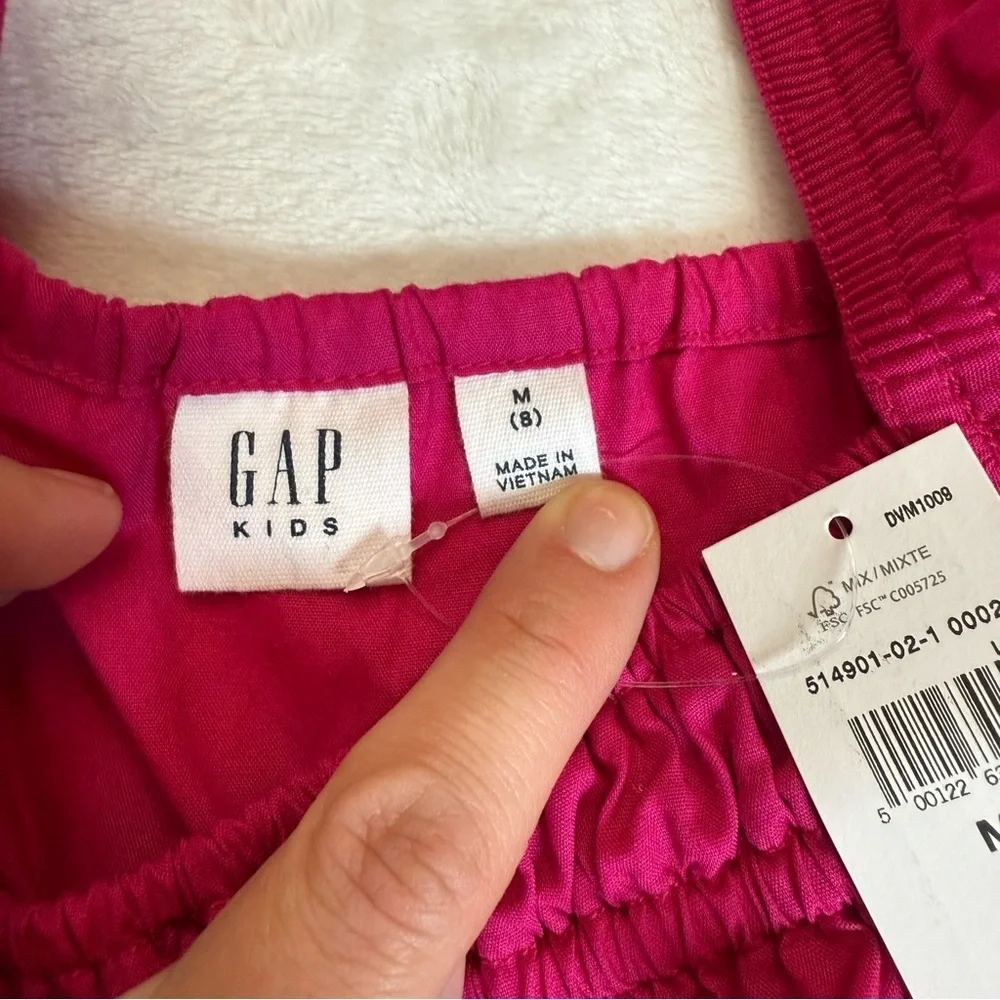 NWT GAP Fuchsia Kids Dress with Ruffle Sleeves